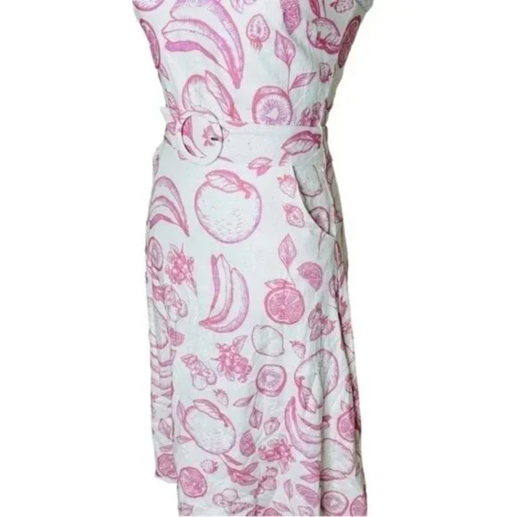 Amanda Uprichard Posey Pink Macedonia Midi Dress Size XS Coastal Prep Summer NWT